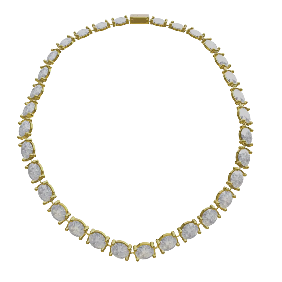 Tennis Necklace, Gold — Feminine Fit