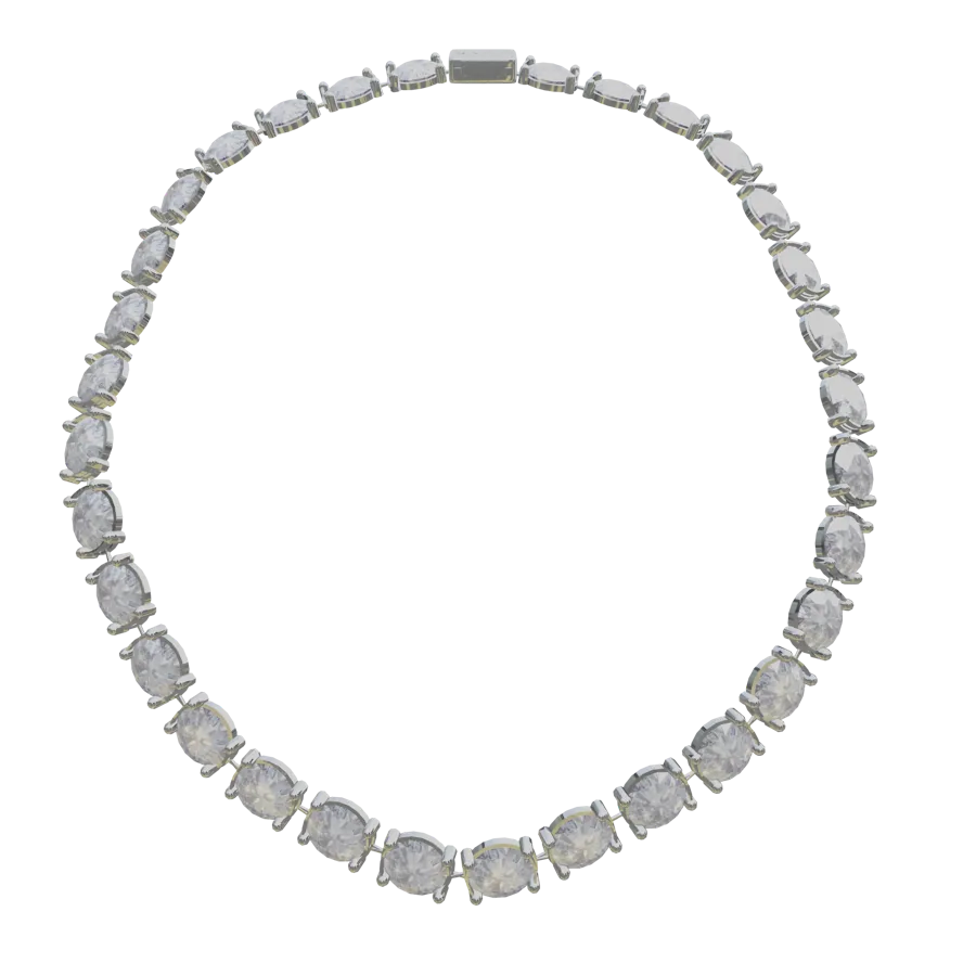 Tennis Necklace, Silver — Feminine Fit