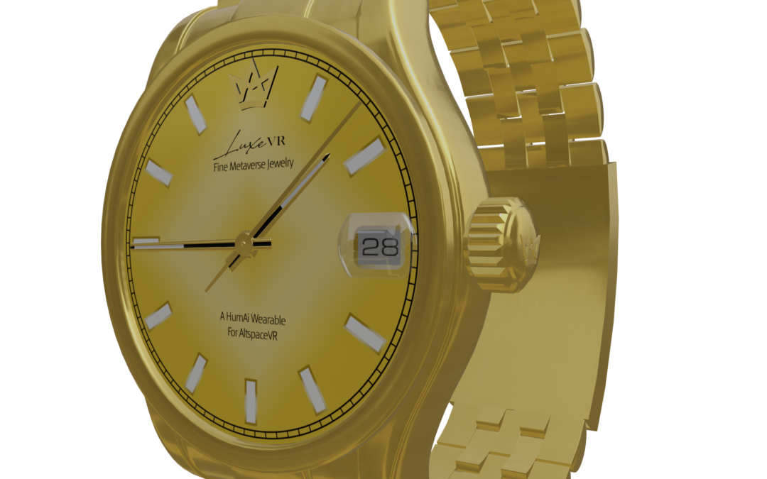 LuxeVR Thick Band Gold Watch