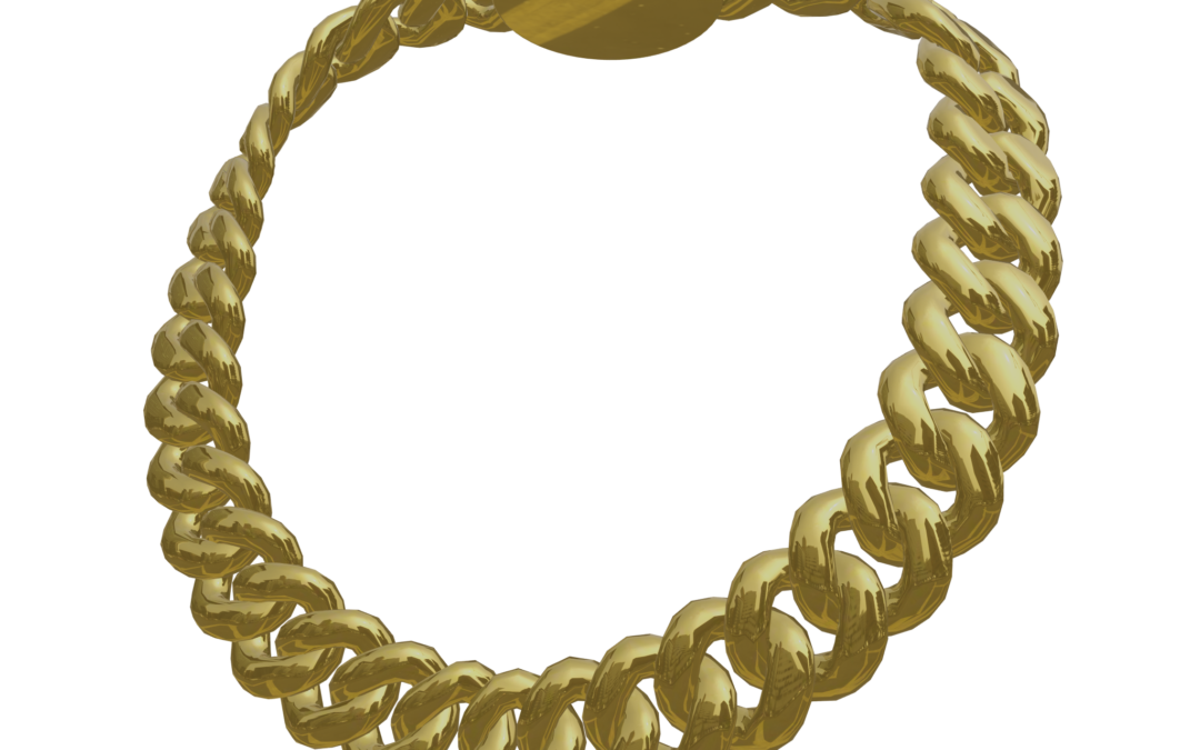 LuxeVR 3D Short Gold Cuban Necklace