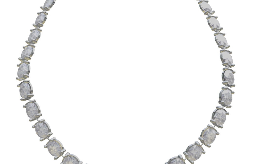 LuxeVR 3D Platinum Tennis Necklace